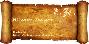 Milosev Zsanett névjegykártya